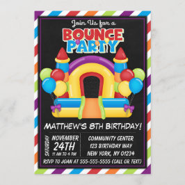 Bounce Party Invitation Kinder Bounce Verjaardagsf Kaart