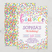 Bounce & Play Rainbow Girl Birthday Kaart (Voorkant / Achterkant)