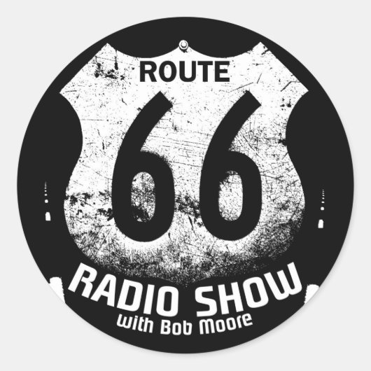 Bounce Radio Route 66 Ronde Sticker (Voorkant)