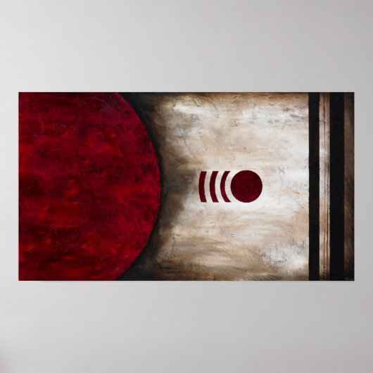 Bounce - Red Abstract Art Poster (Voorkant)