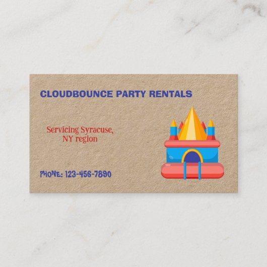 Bounce Rentals Visitekaartje (Voorkant)