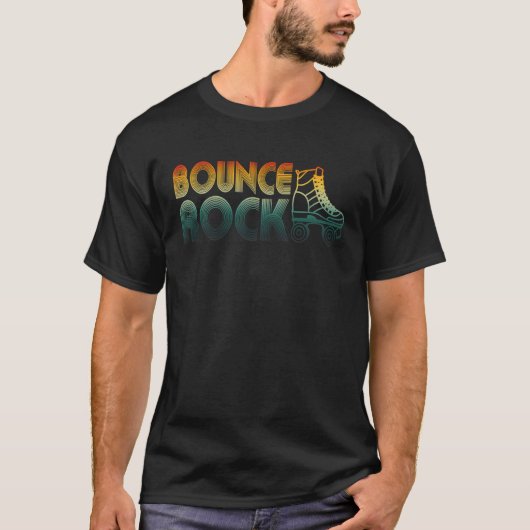 Bounce Rock Roller Schaats Old School Retro Skater T-shirt (Voorkant)