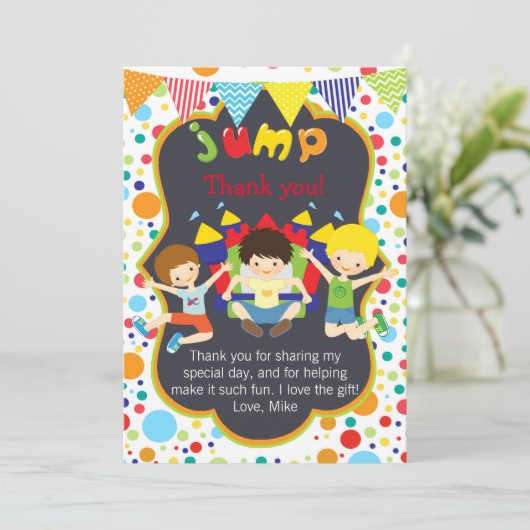 Bounce sprinkhaan Partij Dank je creditcard Opmerk Bedankkaart (Staand voorkant)