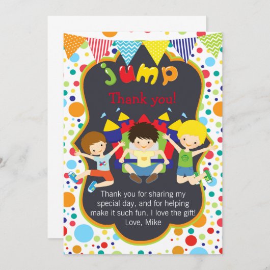 Bounce sprinkhaan Partij Dank je creditcard Opmerk Bedankkaart (Voorkant / Achterkant)