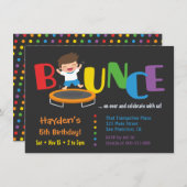 Bounce Trampoline Boys Birthday Party Kaart (Voorkant / Achterkant)