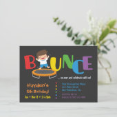 Bounce Trampoline Boys Birthday Party Kaart (Staand voorkant)