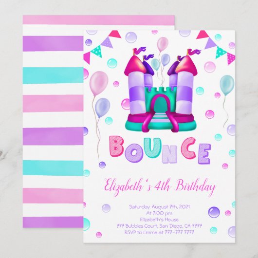 Bounce uitnodiging (Voorkant / Achterkant)