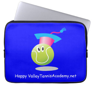 Bouncee™ glimlachend tennis ball_student van het s laptop sleeve