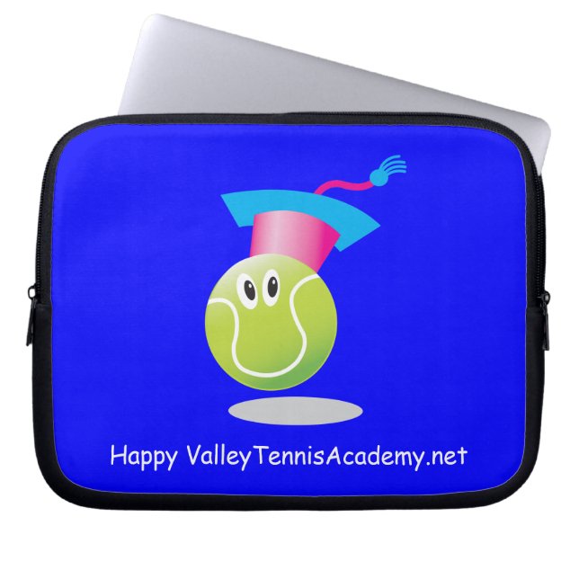 Bouncee™ glimlachend tennis ball_student van het s laptop sleeve (Voorkant)