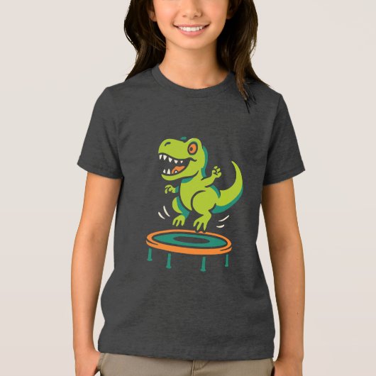 Bouncing Dino Fun Tri-Blend Shirt (Voorkant)