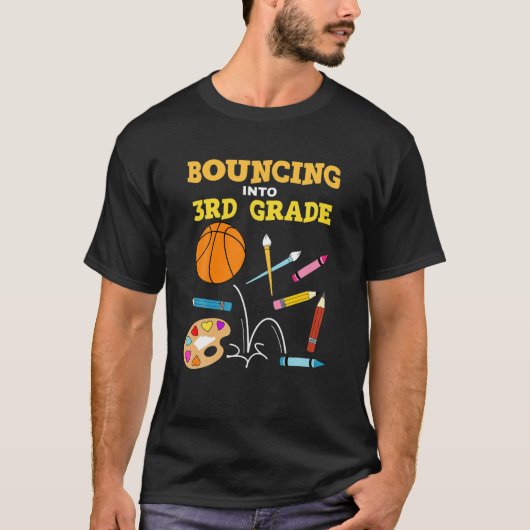 Bouncing in 3D-speler van de Grade Basketball T-shirt (Voorkant)