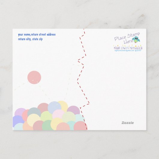 Bouncing Party Bedankt Briefkaart (Achterkant)