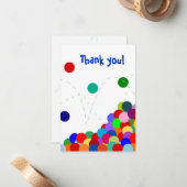 Bouncing Party Dank je Opmerking Vat Notitiekaartje (Voorkant / Achterkant in situ)