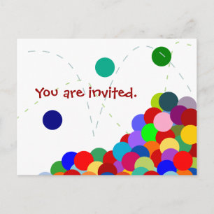 Bouncing Party Invitation Briefkaart