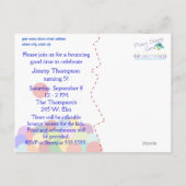Bouncing Party Invitation Briefkaart (Achterkant)