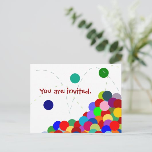 Bouncing Party Invitation Briefkaart (Staand voorkant)