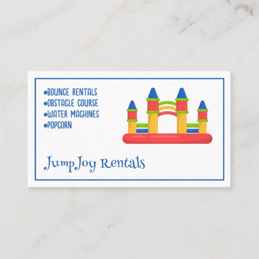 Bouncing Rentals Huis Visitekaartje (Voorkant)