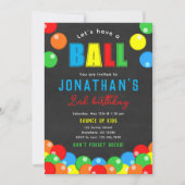 Bouncy Ball Birthday Invitation Kaart (Voorkant)