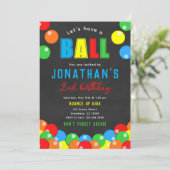 Bouncy Ball Birthday Invitation Kaart (Staand voorkant)