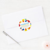 Bouncy Ball Birthday Round Favor Stickers (Envelop)