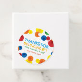 Bouncy Ball Birthday Round Favor Stickers Bedankjes Labels (In situ)