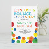 Bouncy Ball Verjaardag uitnodiging (Staand voorkant)