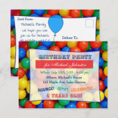 Bouncy Balls Ball Pit Boy's Verjaardagsfeest Uitno Briefkaart (Voorkant / Achterkant)