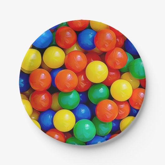 Bouncy Balls Ball Pit thema verjaardagsfeestje Papieren Bordje (Voorkant)