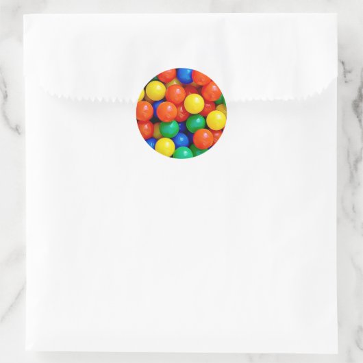 Bouncy Balls Verjaardag Ronde Sticker (Tas)
