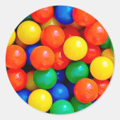 Bouncy Balls Verjaardag Ronde Sticker (Voorkant)