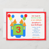 Bouncy Bounce House Birthday Uitnodiging (Voorkant)