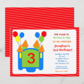 Bouncy Bounce House Birthday Uitnodiging (Voorkant / Achterkant)
