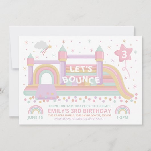 Bouncy Castle Birthday Uitnodiging (Voorkant)