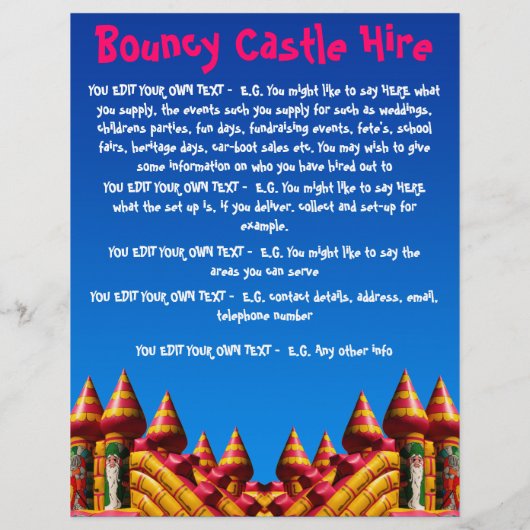 Bouncy Castle Flyer (Achterkant)