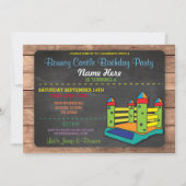 Bouncy Castle Party Jump Kids Verjaardag Uitnodigi Kaart (Voorkant)