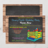 Bouncy Castle Party Jump Kids Verjaardag Uitnodigi Kaart (Voorkant / Achterkant)