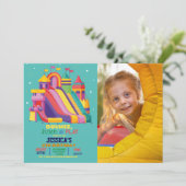 Bouncy Castle Verjaardagsfeest Jump Bounce Foto Kaart (Staand voorkant)