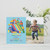 Bouncy Castle Verjaardagsfeest Jump Bounce Foto Kaart (Staand voorkant)