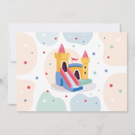 Bouncy Castle Verjaardagsfeestje Jump Bounce House Kaart (Achterkant)