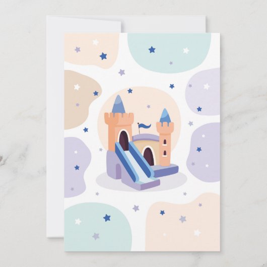 Bouncy Castle Verjaardagsfeestje Jump Bounce House Kaart (Achterkant)