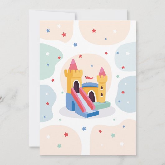 Bouncy Castle Verjaardagsfeestje Jump Bounce House Kaart (Achterkant)