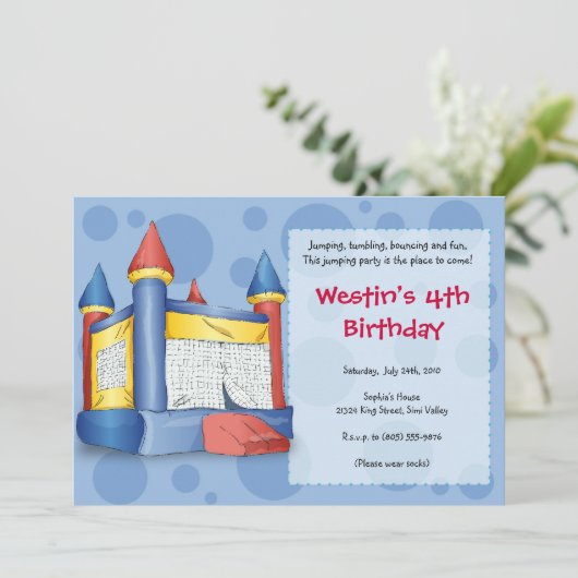 Bouncy Fun - voor jongens! Kaart (Staand voorkant)