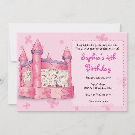 Bouncy Fun - voor meisjes! Kaart (Voorkant)