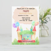 Bouncy House Birthday Party Invitation Kaart (Staand voorkant)