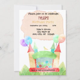 Bouncy House Birthday Party Invitation Kaart