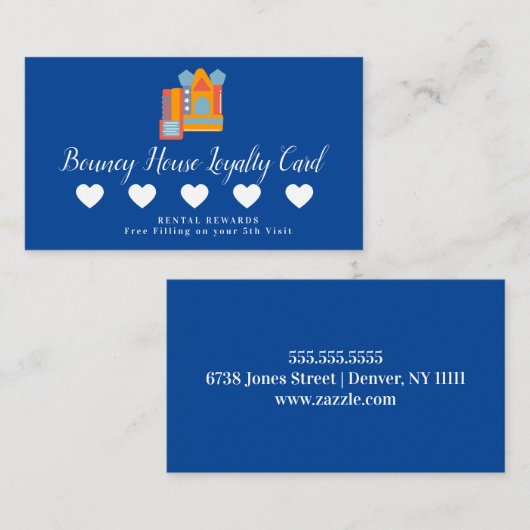 Bouncy House Jump Hearts Loyaliteit Visitekaartje (Voorkant / Achterkant)