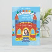Bouncy House Kind verjaardagsfeestje Kaart (Staand voorkant)