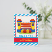 Bouncy house verjaarfeest bedankt je kaart (Staand voorkant)