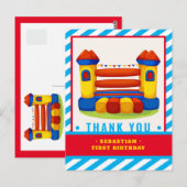 Bouncy house verjaarfeest bedankt je kaart (Voorkant / Achterkant)