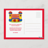 Bouncy house verjaarfeest bedankt je kaart (Achterkant)